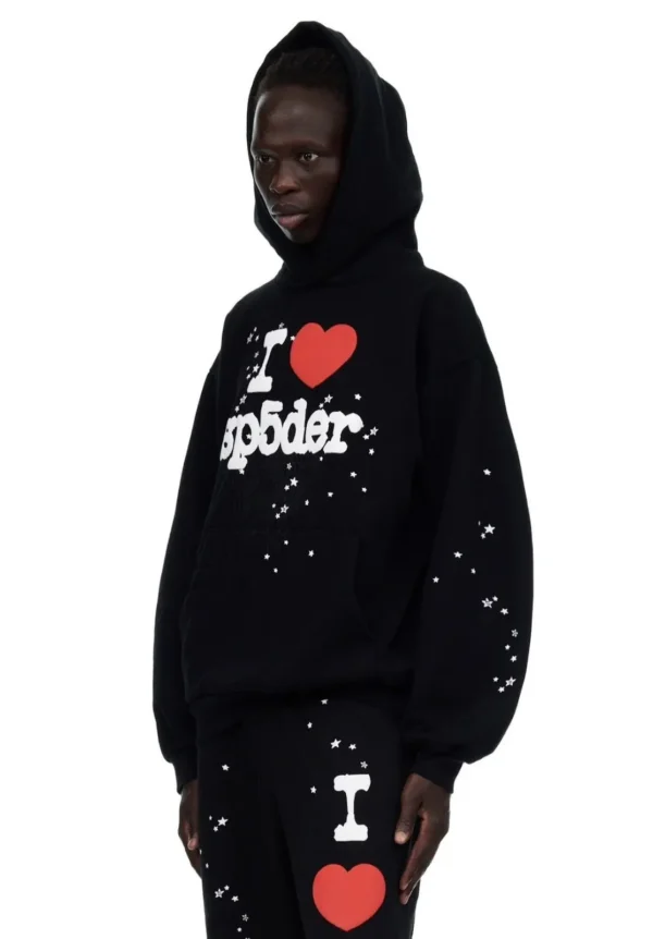 Spider I Heart SP5 Souvenir Hoodie Black