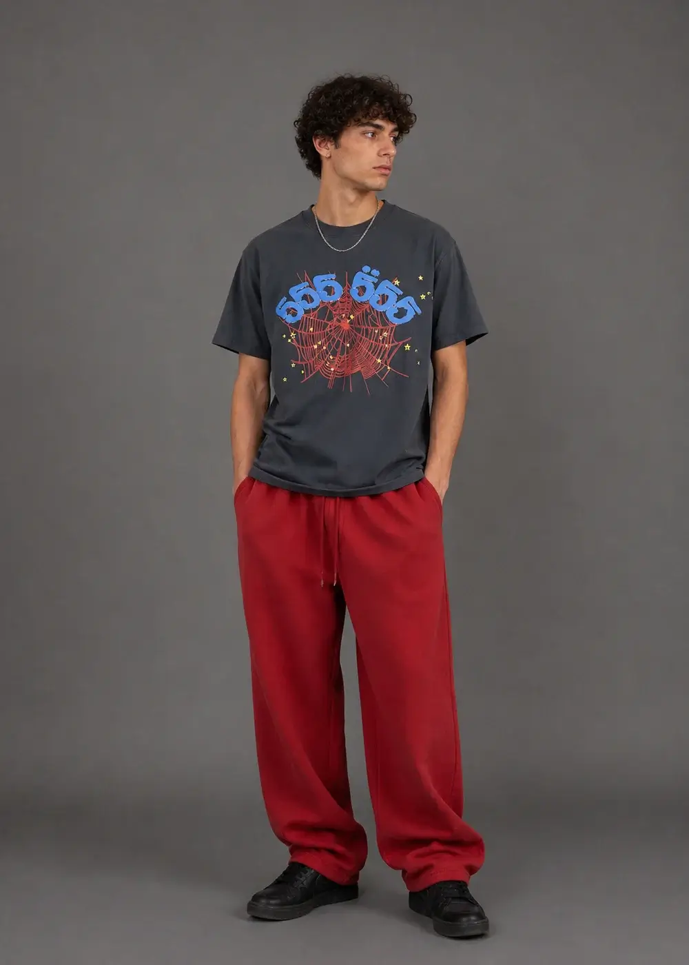555 Dark Grey T-Shirt - Casual Comfort with Iconic Style