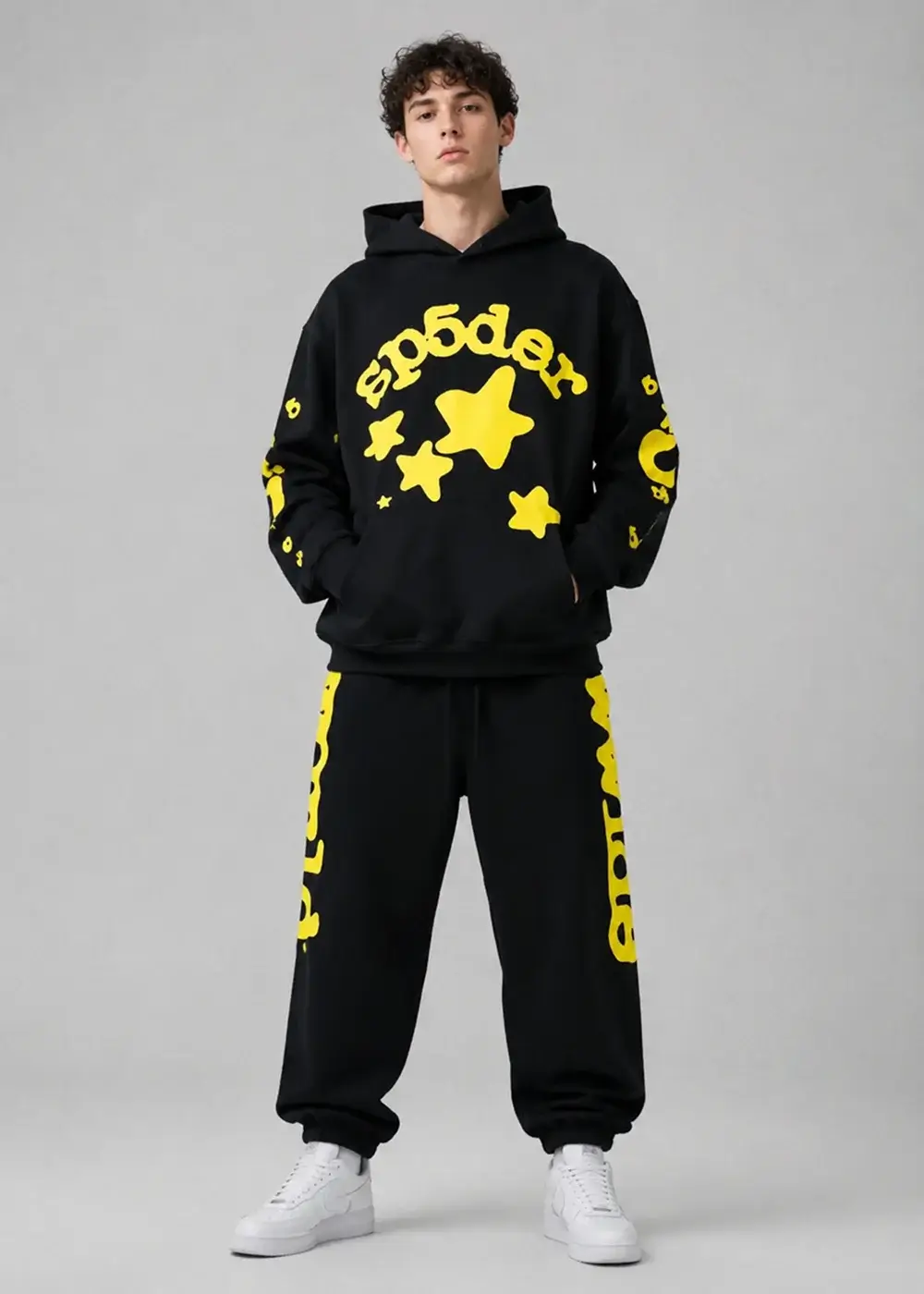 Beluga Sweatsuit Black/Yellow - Hoodie & Sweatpants Streetwear Set