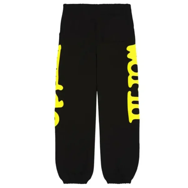 Beluga Sweatpants Black/Yellow - Streetwear Graphic Track Pants