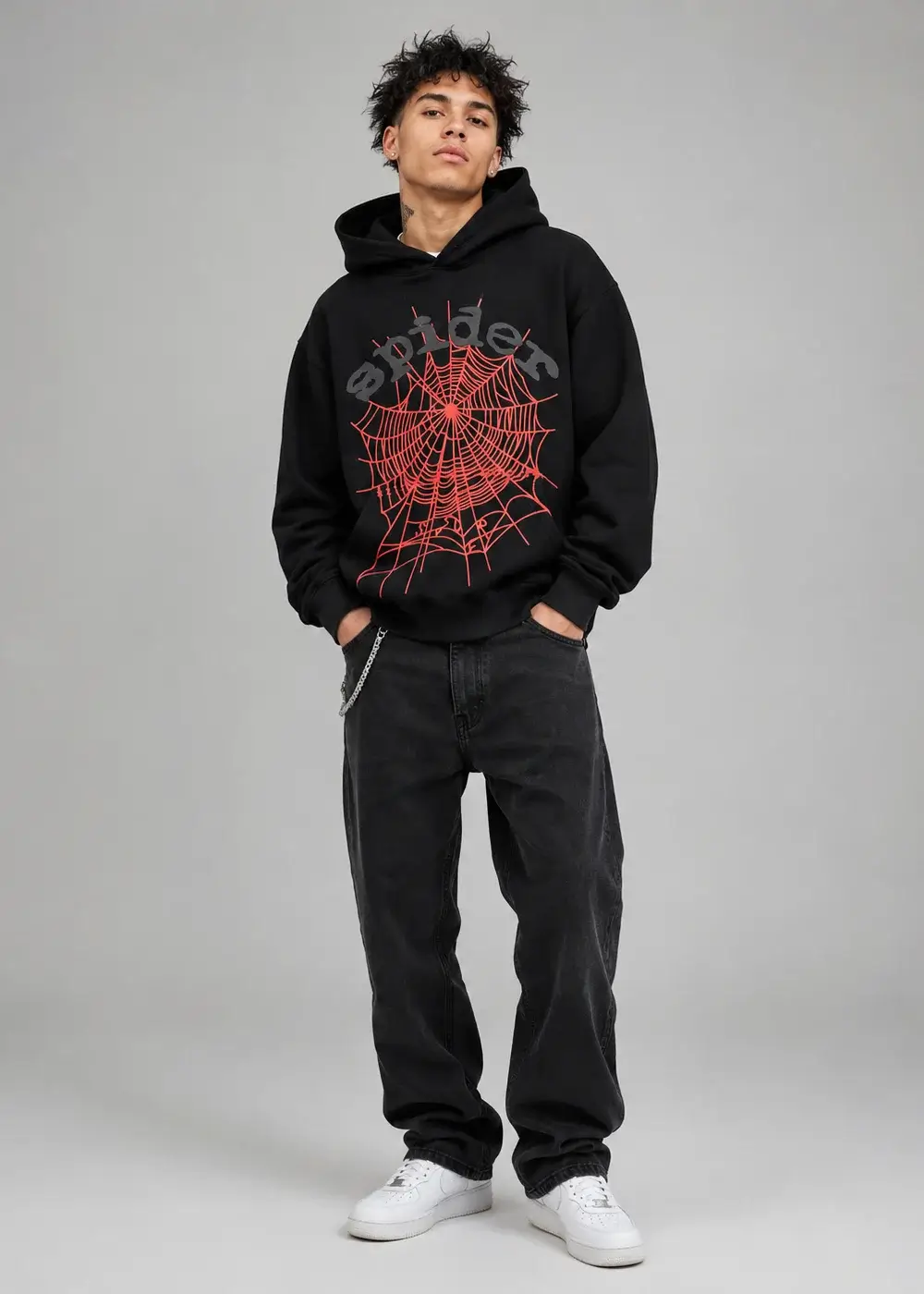 Spider Black Hoodie - OG Web Spider Hoodie Black/Red