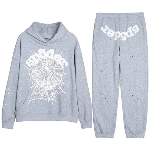 Spider OG Web Sweatsuit Light Grey - Hoodie & Sweatpants Streetwear Set