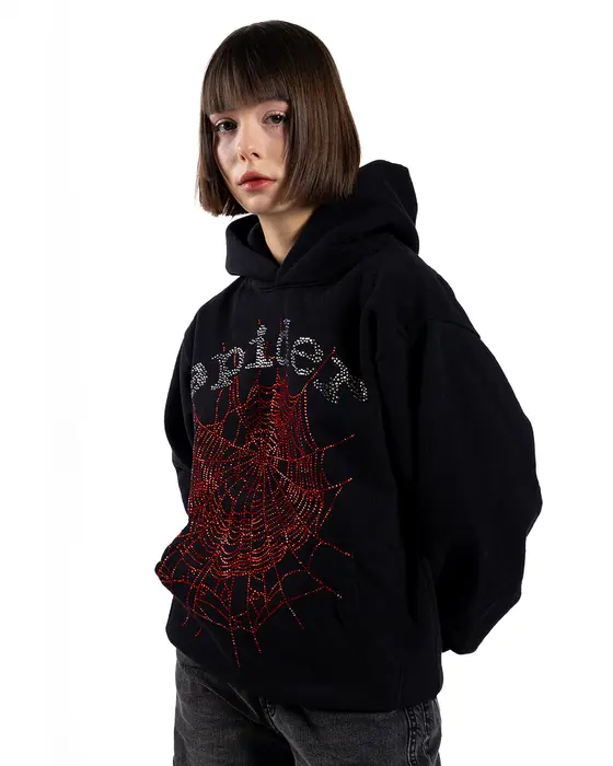 Spider OG Rhinestone Hoodie Black