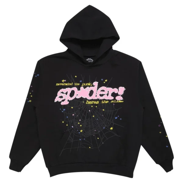 Spider Hoodie Black Pink