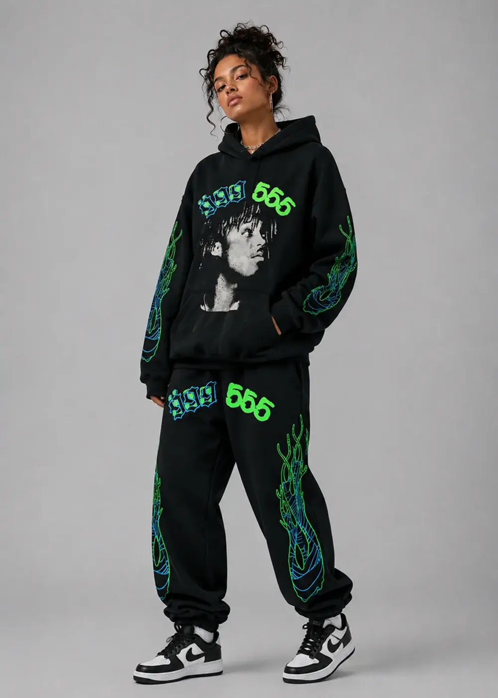 Spider 999 Club Spider Young Thug Sweatsuit Black