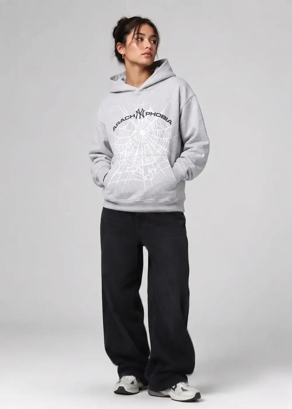 Spider Arach NY Phobia Hoodie Ash Grey