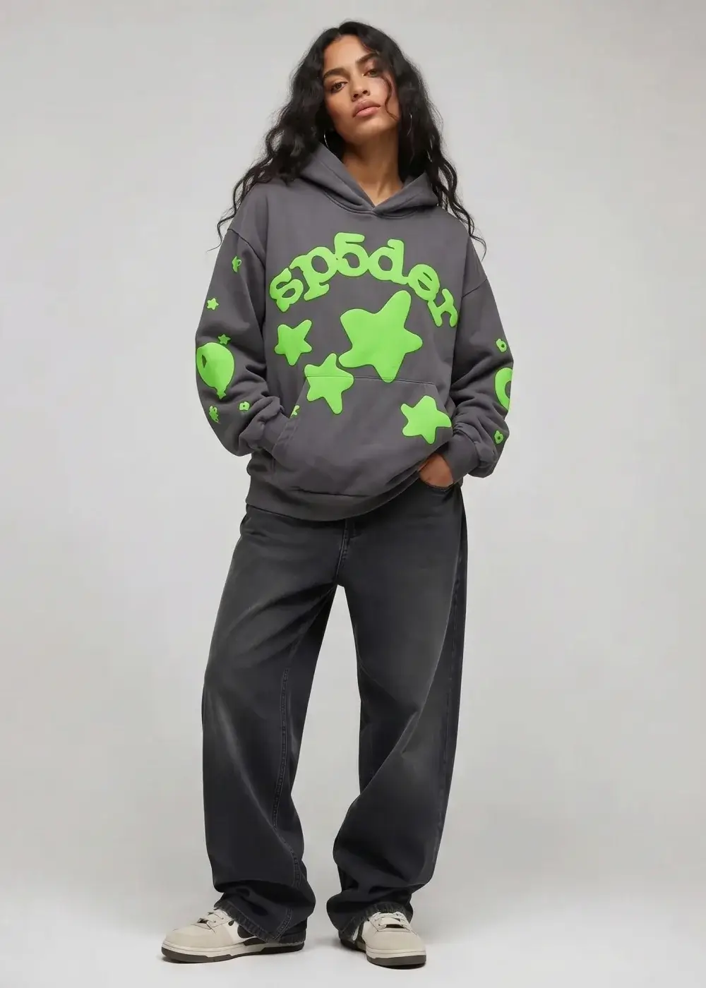 Spider Beluga Grey-Green Hoodie