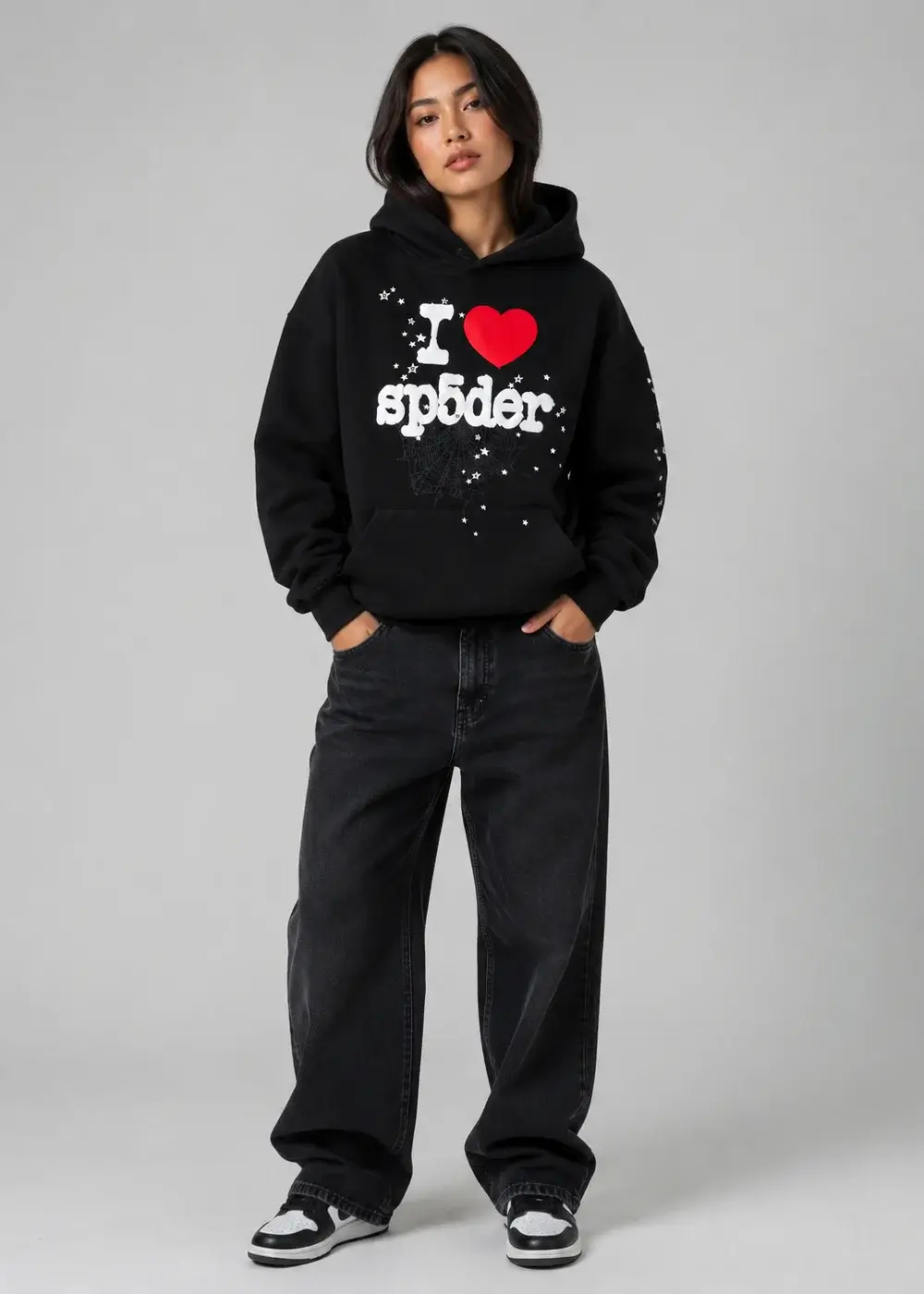 Spider I Heart SP5 Souvenir Hoodie Black