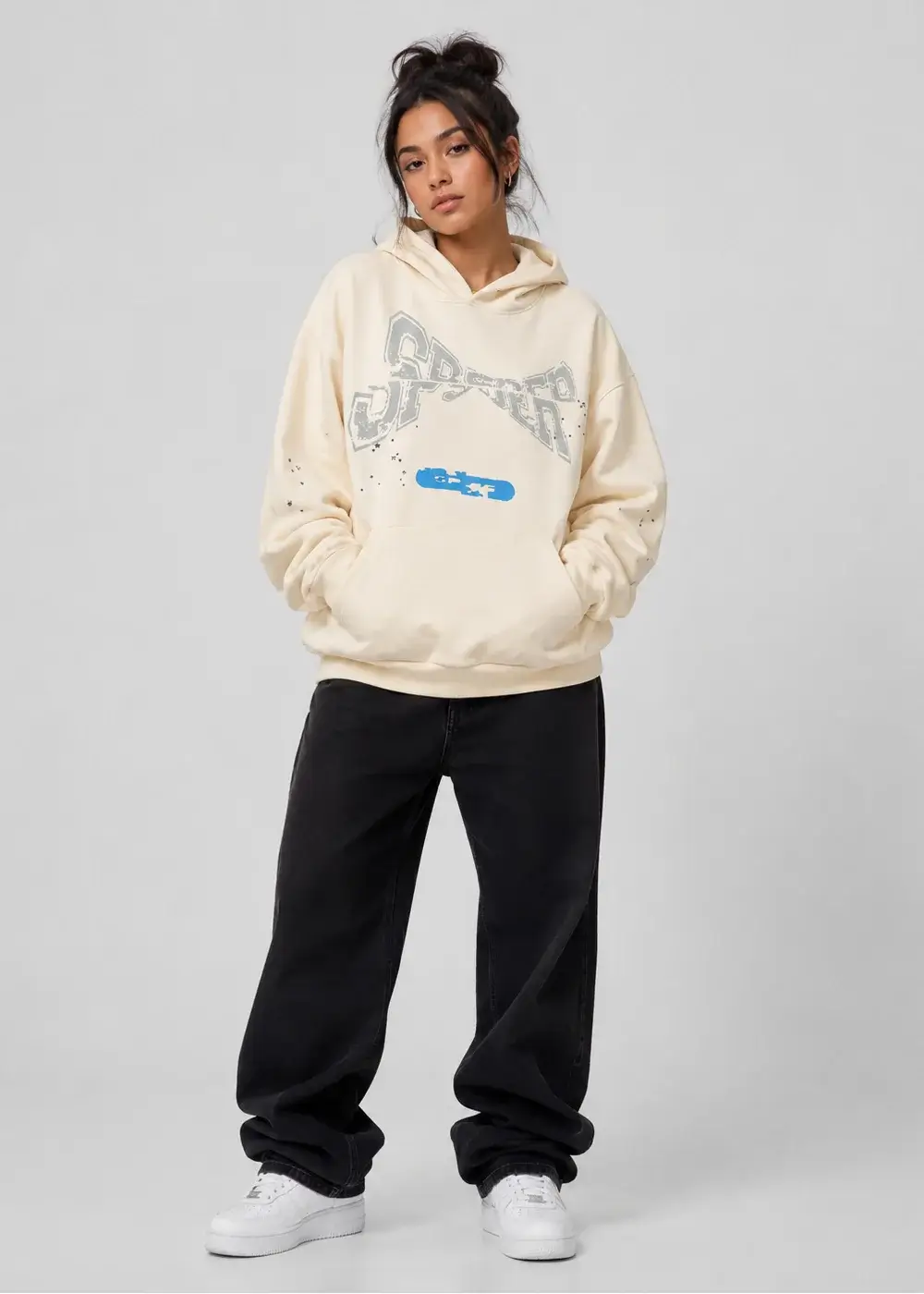 Spider Motocross Hoodie Beige