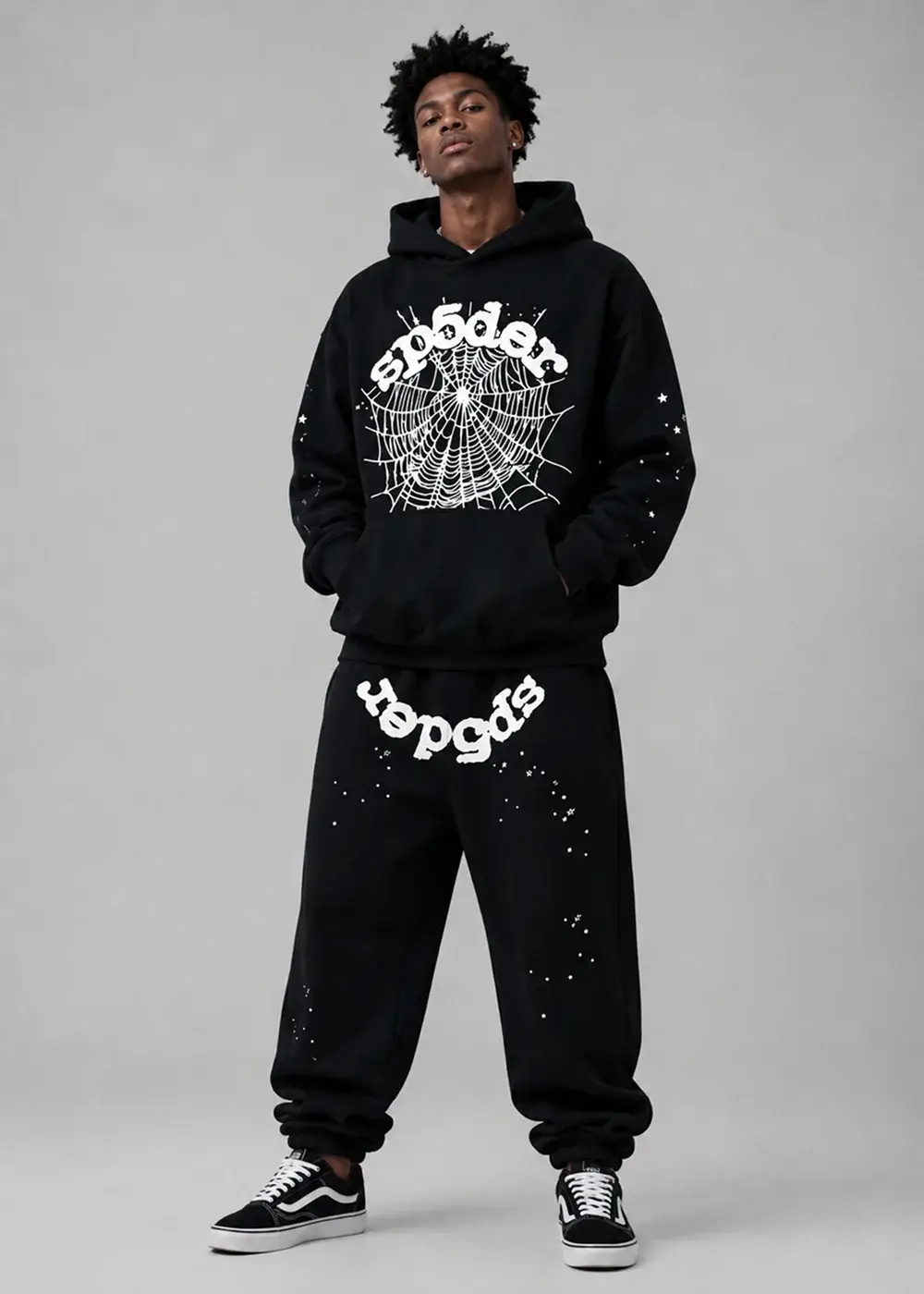 Spider OG Web Tracksuit Black - Streetwear Hoodie & Joggers Set