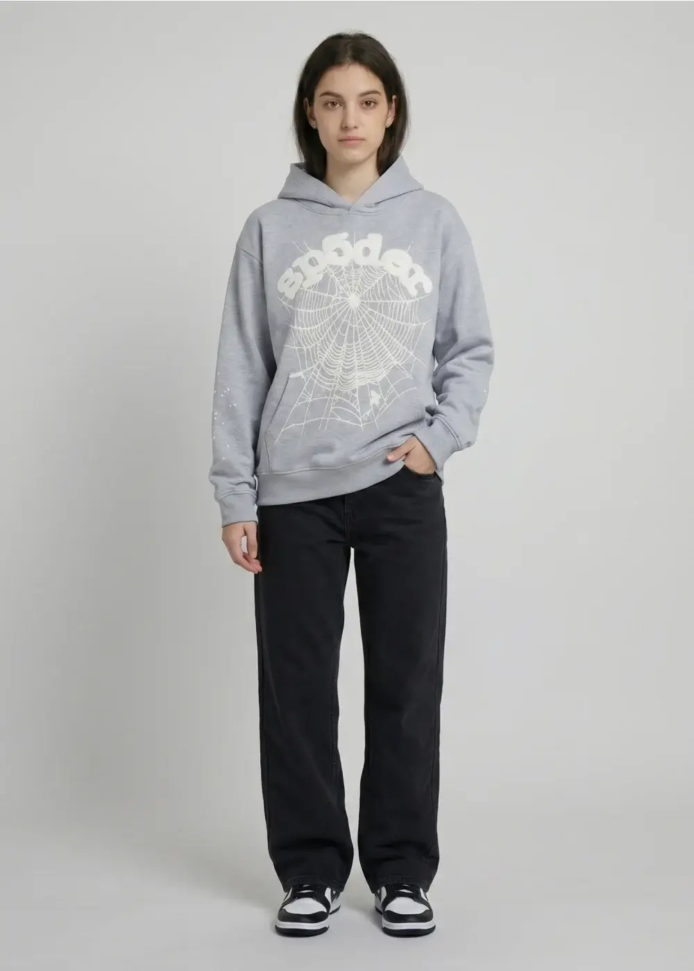 Spider OG Web Hoodie Heather Grey