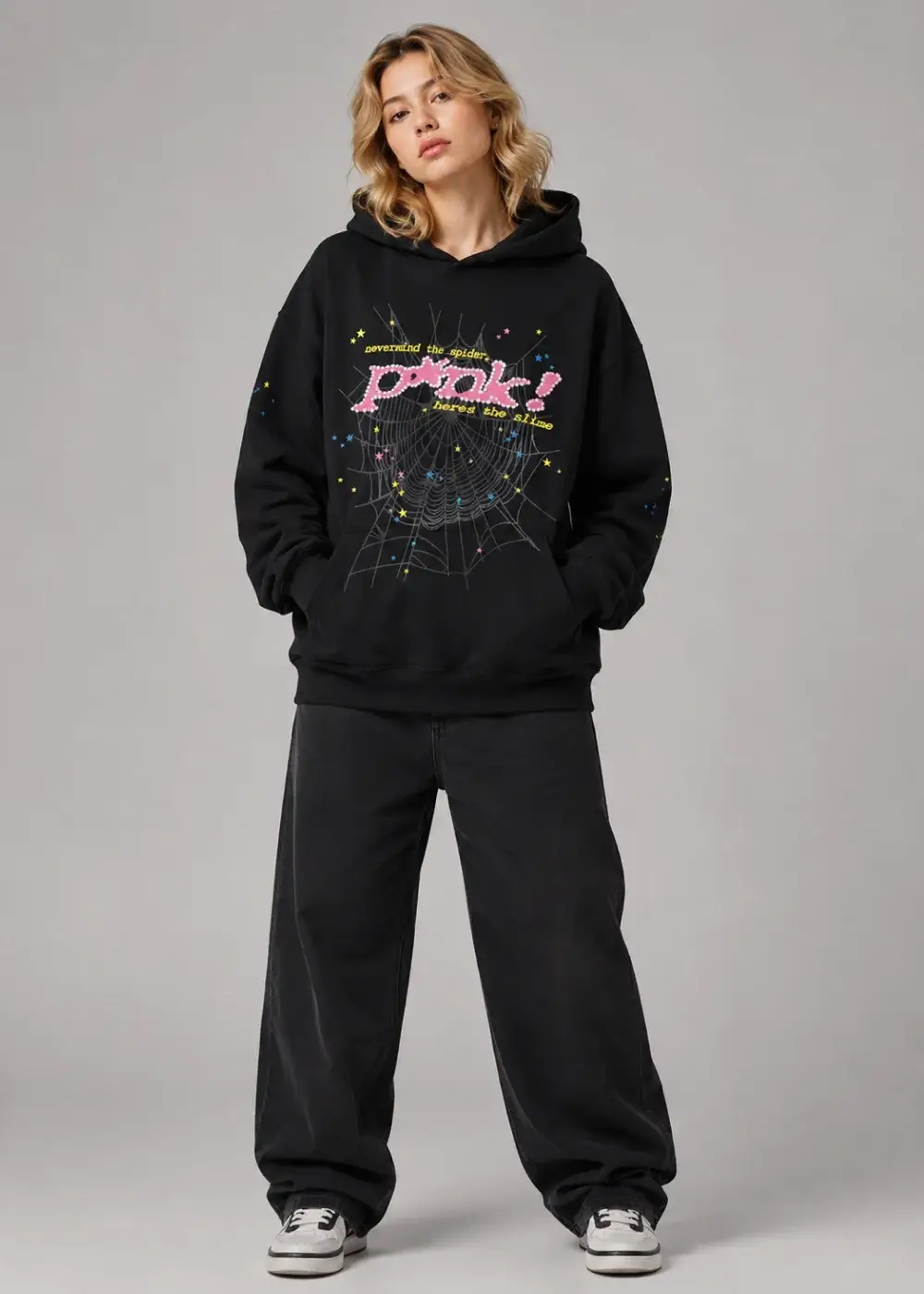 Spider PNK! Hoodie in Black
