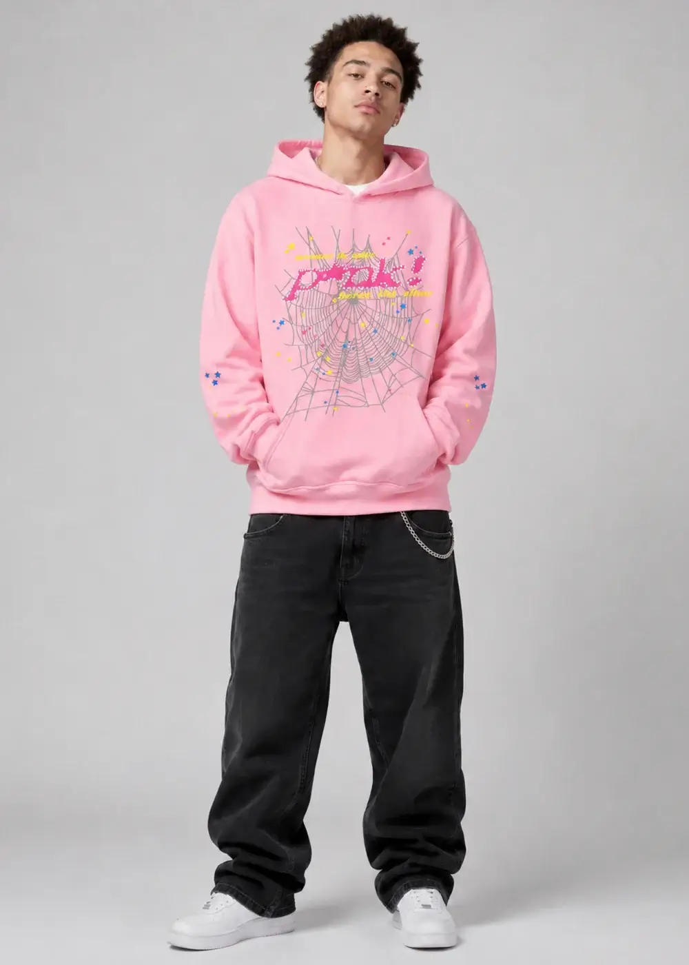 Spider Pink Hoodie Man