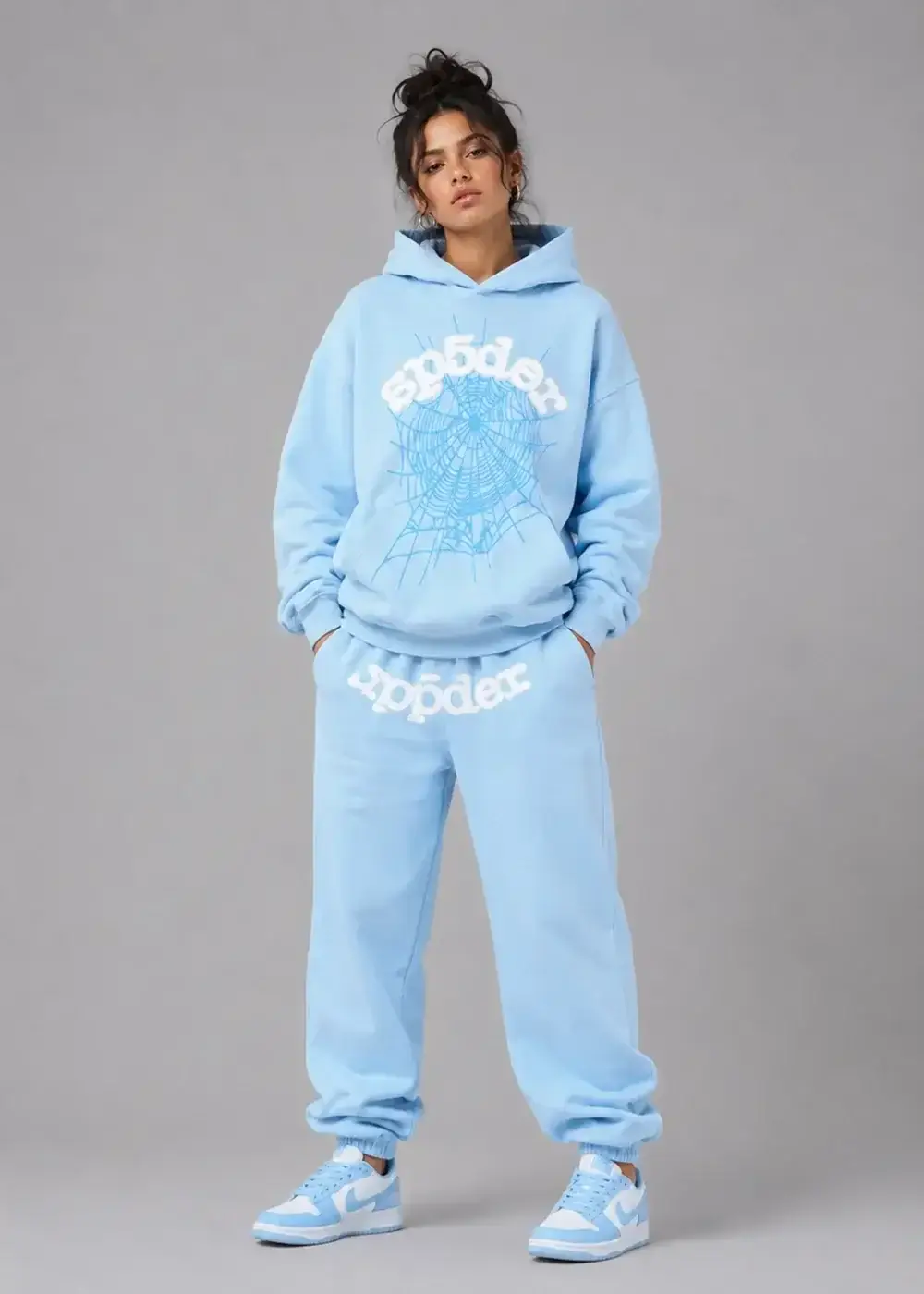 Spider Web Sweatsuit Sky Blue