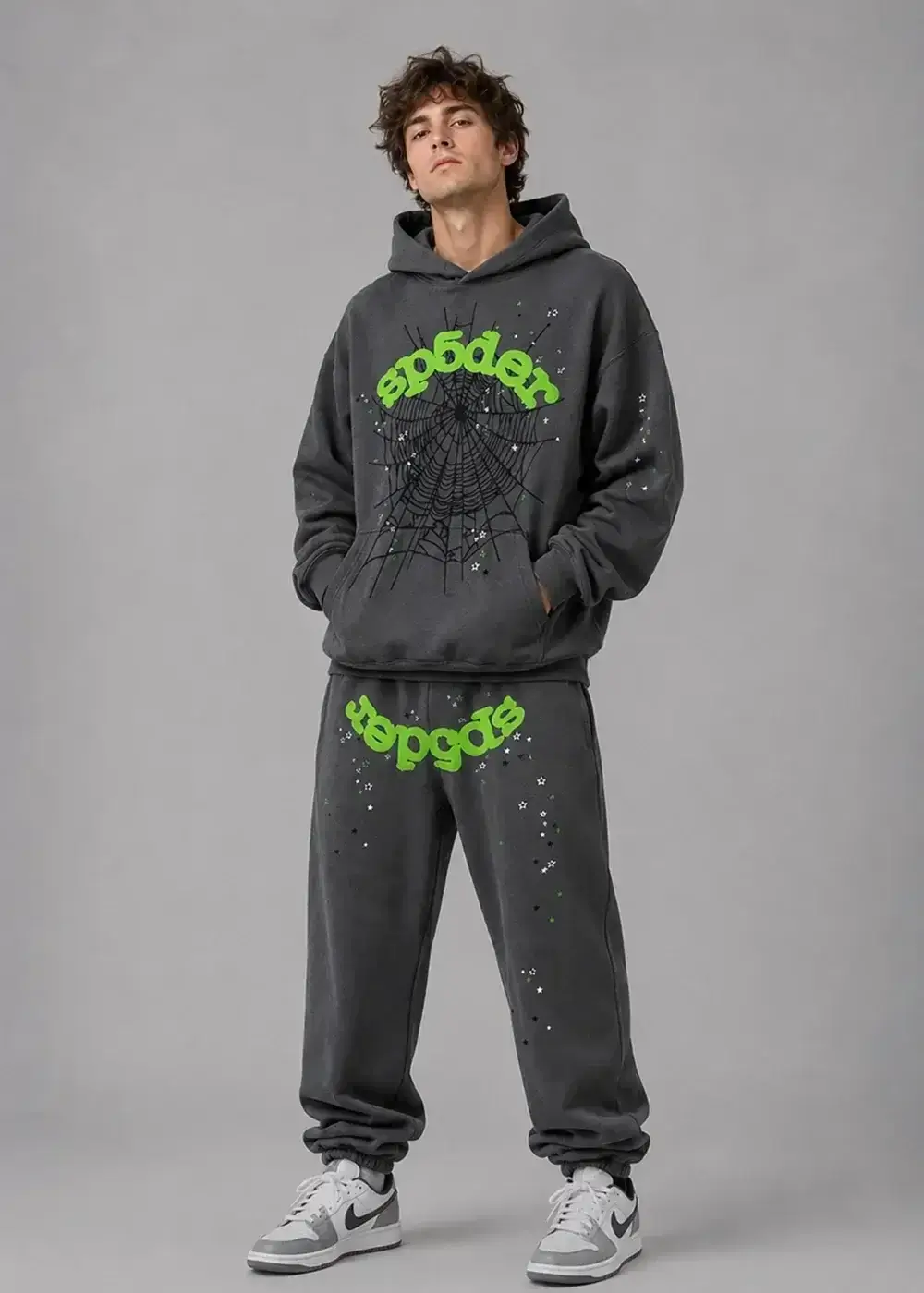 Spider Web Sweatsuit Slate Grey