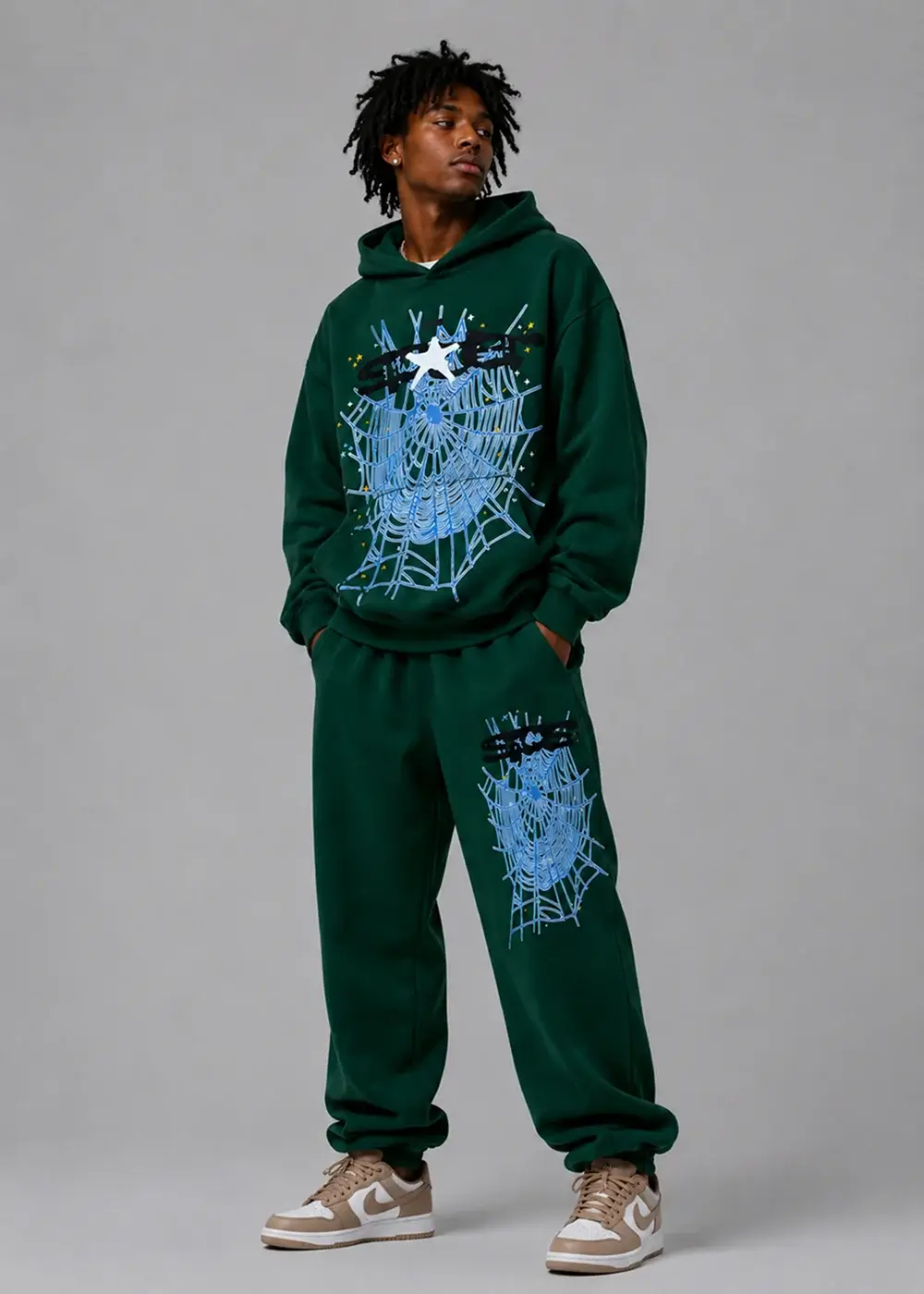 Spider Web Sweatsuit Hunter Green