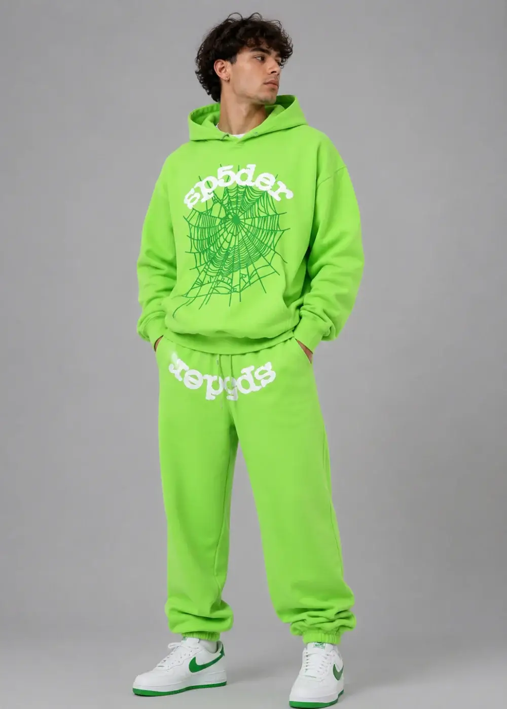 Spider Web Sweatsuit Slime Green