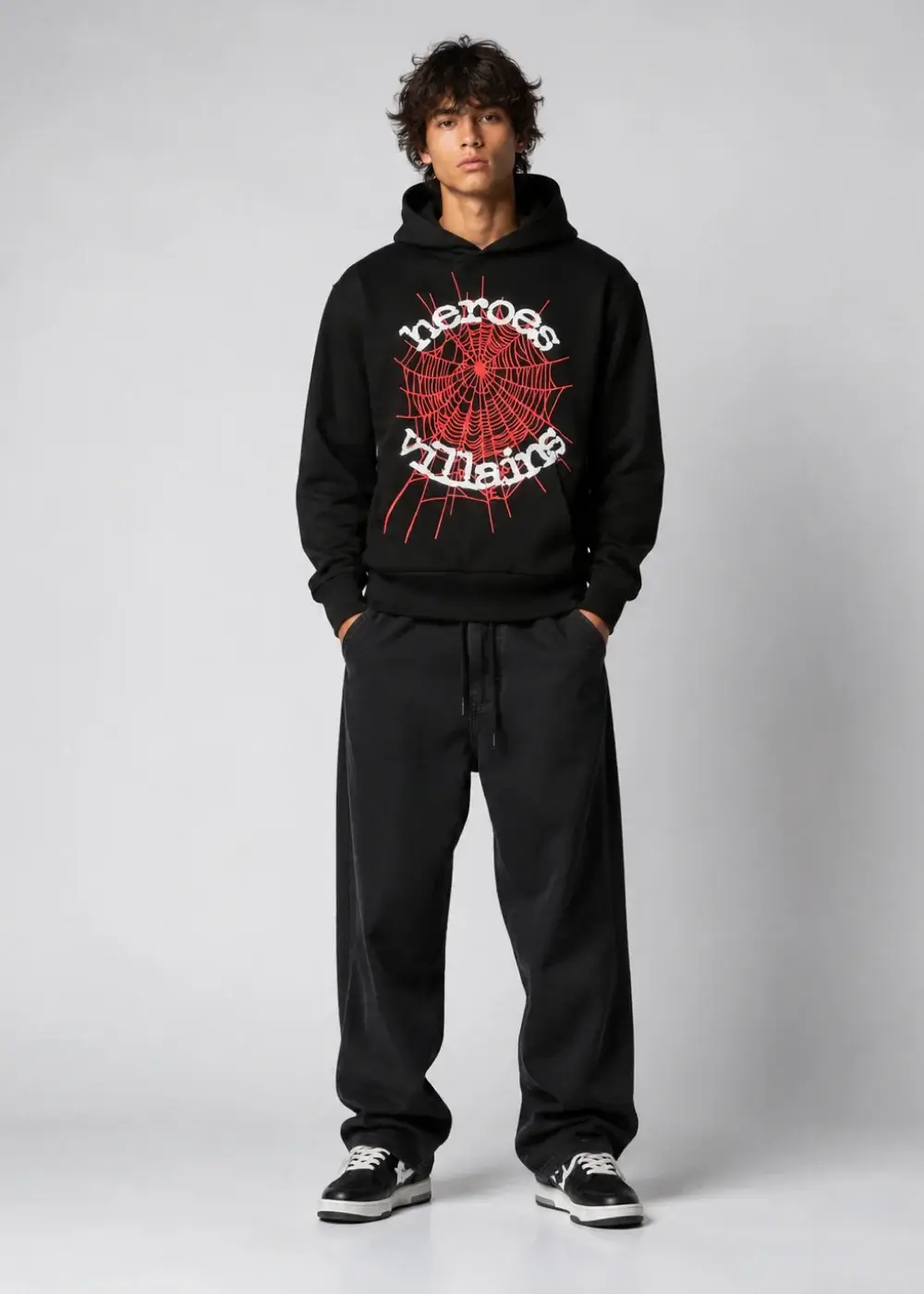 Spider x Heroes And Villains Hoodie Black