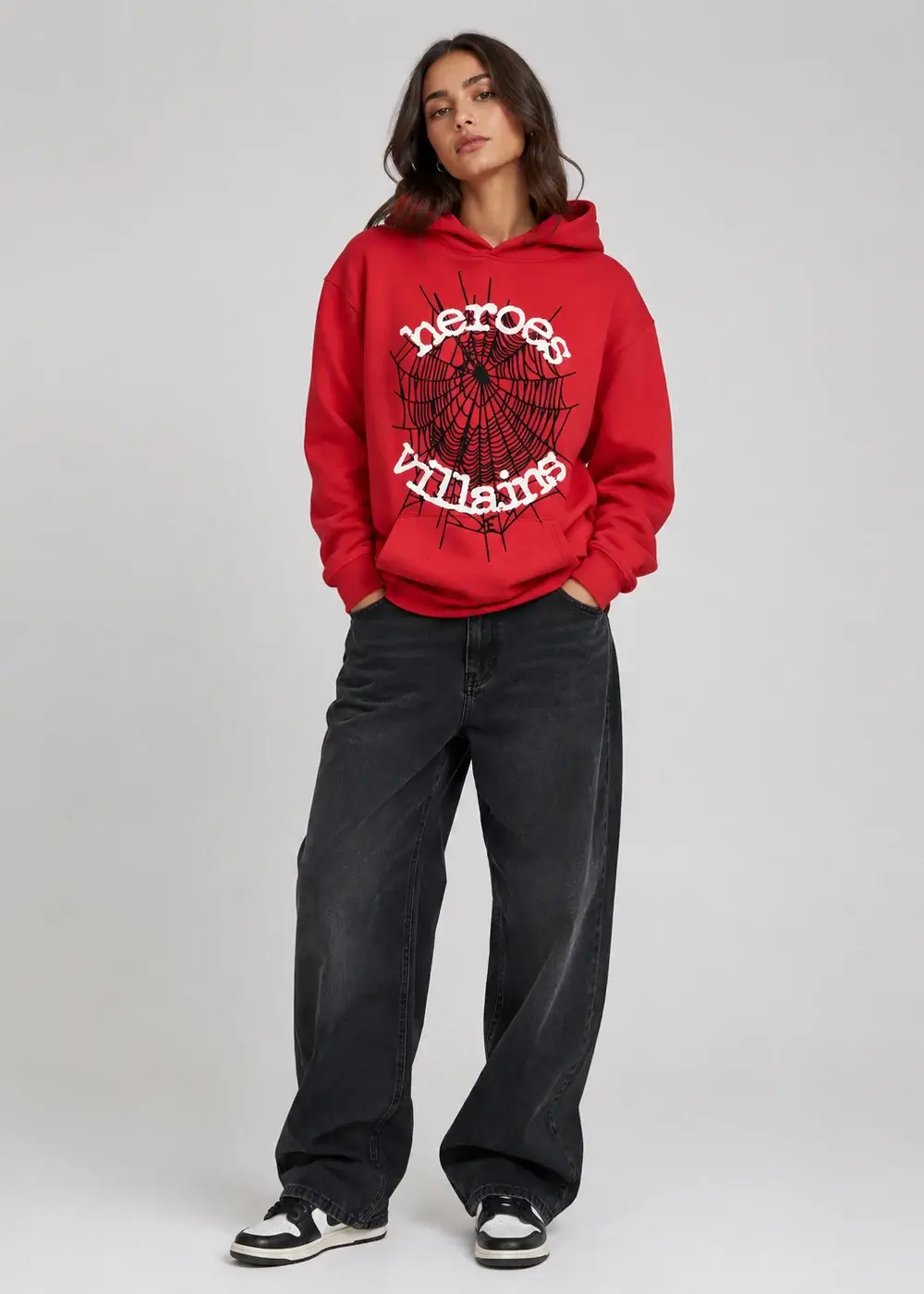 Spider x Heroes and Villains Hoodie Red
