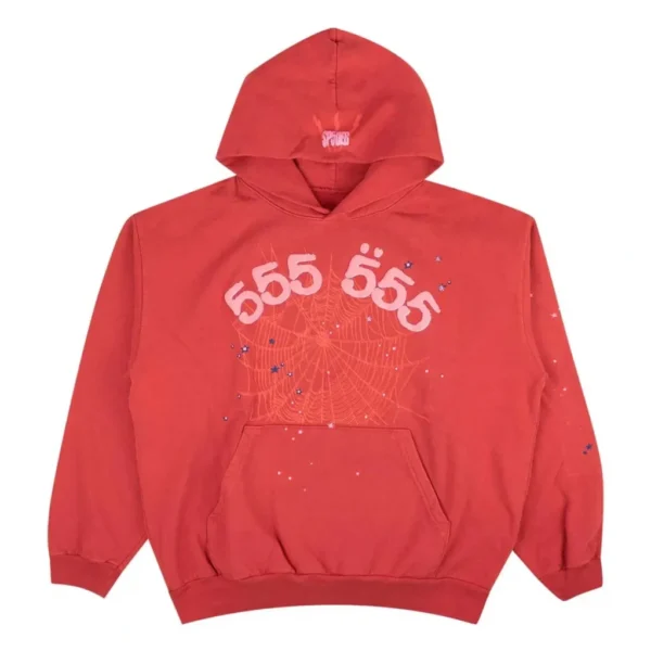 Spider Worldwide Red Angel Number 555 Hoodie Red