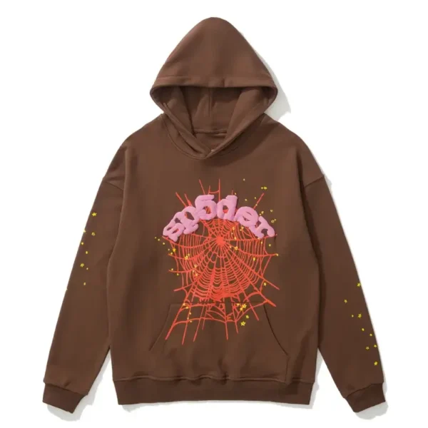 Spider Web Hoodie Brown