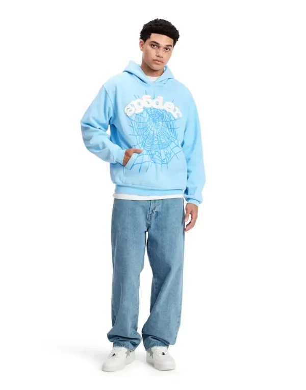 Spider Web Hoodie Sky Blue