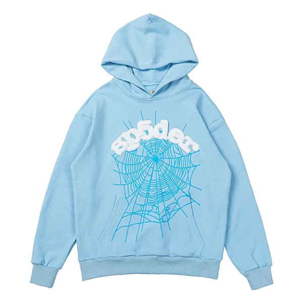Spider Web Hoodie Sky Blue