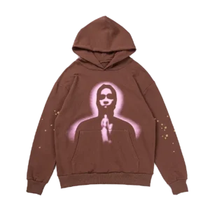 Spider Angel Thug Hoodie Brown