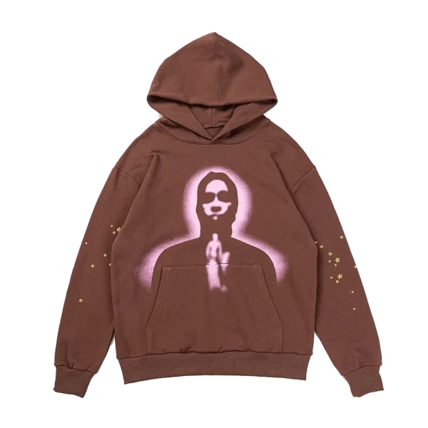 Spider Angel Thug Hoodie Brown