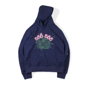 Spider 555555 Angel Hoodie Blue